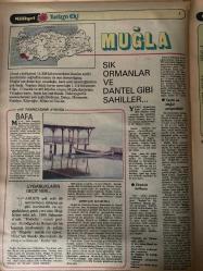 MİLLİYET GAZETESİ TURİZM EKİ (TURKİSH NEWSPAPER) - 3 MAYIS 1981 - Sami-Asım-Cengiz-Fer-Atila-Serin-Evin-Hüseyin-Karya-Mola-Kumsal-Gaye-Kalyon-Emel-Kaptan-Villa-Palmiye-Milliyet Turizm Eki-Akdeniz Bölgesi-Bodrum’un Özel Yemekleri-Nerede Kalınır-Bodrum’da Her Keseye Uygun Yatacak Yer Var-Turistik Gezilerinizde THY Hizmetinizde-Bodrum-Doğa Tarih ve Antik Uygarlıkların Kucaklaştığı Ebedi Mavilikler Cenneti-Dünyanın 7 Harikası-Nerelere Gidilir-Mavi Yolculuk-Nasıl Gidilir-Muğla-Sık Ormanlar ve Dantel Gibi Sahiller-Ay Tanrıçasının Aynası-Bafa-Uygarlıkların Geçit Yeri-Zeybek Tutkusu-Milas-Güllük-Ören-Pratik Bilgiler-Şifalı Sular-Deniz ve Kara Avcılığı-Neler Alınabilir