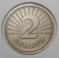 1993 MAKEDONYA 2 DİNAR ORİJİNAL MADENİ PARASI ÇÇ3RR1 ÇOK NADİRDİR