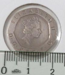 1989 İNGİLTERE (BİRLEŞİK KRALLIK) 20 PENCE (İNGİLİZ STERLİNİ) KRALIÇE II.ELİZABETH FİGÜRLÜ ORİJİNAL MADENİ PARASI EEE2AA1 ÇOK NADİRDİR