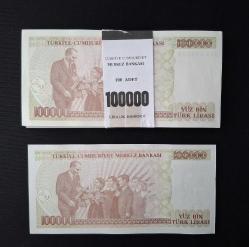 7. Emisyon 100.000 TL ÇİL DESTE J49 SERİ TAKİPLİ KAĞIT PARA (100 Adet)