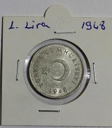 Türkiye Cumhuriyet  1948 Yılı 1 Lira  ÇA  (0530)