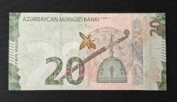 Azerbaycan 20 Manat 2021 ÇİL KAĞIT PARA