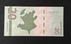 Azerbaycan 20 Manat 2021 ÇİL KAĞIT PARA