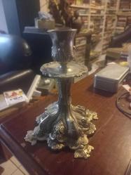 Alman gümüşü Alpaga şamdan yükseklik 20 cm