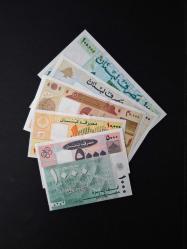 Lübnan 1000-5000-10000-20000-50000-100000 Live ÇİL KAĞIT PARA Set (6 Adet Banknot) 1995-2008 BARKODLU SERİ