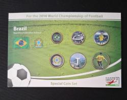 Brezilya 2014 Dünya Kupası 1-5-10-25-50 Centavo 1 Real HATIRA MADENİ PARA SETİ (sertifikalı)