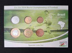Brezilya 2014 Dünya Kupası 1-5-10-25-50 Centavo 1 Real HATIRA MADENİ PARA SETİ (sertifikalı)