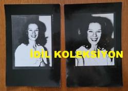 YEŞİLÇAM'IN YILDIZI HÜLYA KOÇYİĞİT'İN ORİJİNAL 2'Lİ AJANS-BASIN FOTOĞRAFI SETİ -18 x 12 cm EBADINDA - HÜLYA KOÇYİĞİT GÜLÜMSERKEN ÇEKİLMİŞ 2 FARKLI KARE
