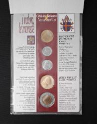 Vatikan 20-50-100-200-500 Lire 1993 Hatıra PARA SETİ (Kitapçıkta)