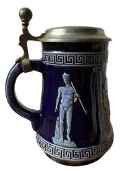 1972 Yapımı Zin Kapaklı Antik Disk Atan Atlet Tasfirli TANKART Alman Bira Bardağı