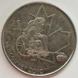 KANADA  2008   25  CENT  HATIRA  X Kış Paralimpik Oyunları, Vancouver 2010 - Tekerlekli Sandalye Körling