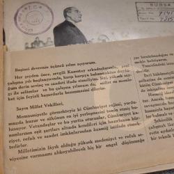ÇOK NADİR. MUHTEMELEN EŞSİZ. CELAL BAYAR KAMUTAY MECLİS ÇALIŞMA SUNUMU. DERİ CİLT.