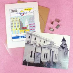 VINTAGE ORJİNAL ÇERÇEVESİNDE YALTA LIVADIA PALACE VE ÇOCUKLAR TEMALI 18 x 24 cm RENKLİ HATIRA FOTOĞRAF