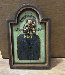Eski Teddy Ayı Menü Tahtası 30 cm x 20 cm