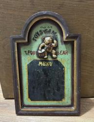 Eski Teddy Ayı Menü Tahtası 30 cm x 20 cm