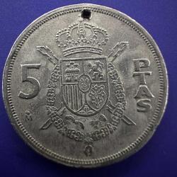İspanya 5 Peseta 1983. Delik