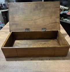 ANTİKA AHŞAP EL YAPIMI SANDIK 35x19x8