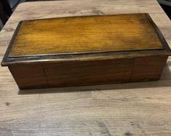 ANTİKA AHŞAP EL YAPIMI SANDIK 35x19x8