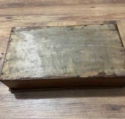 ANTİKA AHŞAP EL YAPIMI SANDIK 35x19x8