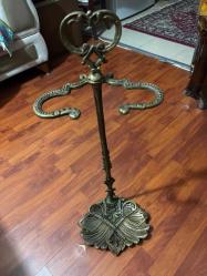 Antik pirinç şemsiyelik - baston ayaklık - şömine alet tutucu. 74 cm