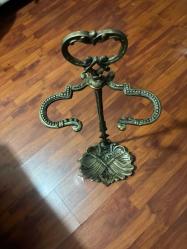 Antik pirinç şemsiyelik - baston ayaklık - şömine alet tutucu. 74 cm