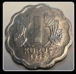 1939 1 KURUŞ (PAPATYA) ÇİL KM#867 (TCM139)
