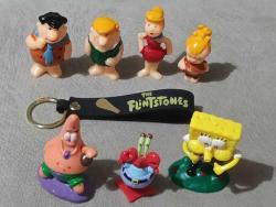 Taş devri Fred Barni Wilma çakıl Sünger Bob Patrick vb. Figür oyuncak süs koleksiyon nostalji tasarım dekor hediye vintage retro hobi minyatür diorama reklam promosyon set