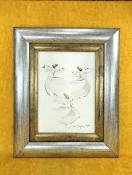 VINTAGE SANATÇI İMZALI , ÇERÇEVELİ SEMAZENLER RESİM