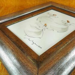 VINTAGE SANATÇI İMZALI , ÇERÇEVELİ SEMAZENLER RESİM