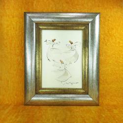 VINTAGE SANATÇI İMZALI , ÇERÇEVELİ SEMAZENLER RESİM