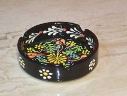 19471-ÇOK ŞAHANE ÜZERİNDE MİNE İŞLEMELİ DESENLERİ OLAN SİNOP HATIRASI CAM KÜL TABLASI