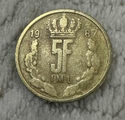 LOT.5 » 1987 Lüksemburg 5 f madeni para