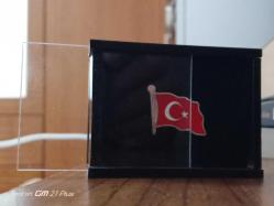 Dalgalanan Türk Bayrağı Rozeti darphane üretimi gümüş (ürün ambalajında sıfırdır)