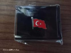 Dalgalanan Türk Bayrağı Rozeti darphane üretimi gümüş (ürün ambalajında sıfırdır)