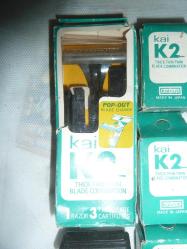 ANTİKA KAİ K2 JAPON MALI KARTUŞLU TRAŞ MAKİNEİS SABİT BAŞLIKLI ÇİFT BIÇAKLI 2 MAKİNE ve 150 ADET KAERTUŞ HEPSİ SIFIR ORJİNAL KULLANILACAK DURUMDA YÜKSEK KALİTELİ+ÜCRETSİZ KARGO