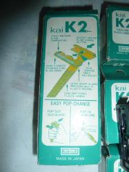 ANTİKA KAİ K2 JAPON MALI KARTUŞLU TRAŞ MAKİNEİS SABİT BAŞLIKLI ÇİFT BIÇAKLI 2 MAKİNE ve 150 ADET KAERTUŞ HEPSİ SIFIR ORJİNAL KULLANILACAK DURUMDA YÜKSEK KALİTELİ+ÜCRETSİZ KARGO