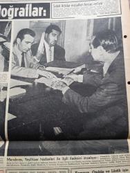 Hürriyet Gazetesi - Turkish Newspaper - 11 Ekim 1960 - halkı silahlandırmak cezası 20 yıl hapis - Sabık iktidarın Büyük Millet Meclisi Başkanı Refik Koraltan'ın Yassıada'da odasında çekilen fotoğraf - Celal Bayar Adnan Menderes Refik koraltan'ın  6 yılda sürülmesi talep ediliyor - Yassıada'da ilk celseyi Reşide Bayar ve diğer 40 sanık ailesi takip edecek - spor sarayı'nda yapılan öğretmenler toplantısında milli birlik komitesinden Muzaffer Özdağ konuşuyor fotoğraf - Çakıt 1 kuyusundan çok Petrol fışkırıyor - Yassıada duruşmaları ile ilgili olarak dolmabahçe'de yapılan bütün hazırlıklar tamamlanmıştır fotoğraf - milli birlik komitesi düşüklerin suçu ile ilgili kitap yayınladı - milli lige bu hafta 12 maçla devam ediliyor - Fenerbahçe kulübünün tertip etti Balkan şehirleri arasındaki futbol turnuvasının programı açıklandı - Enfarktüs vakaları güneşteki lekeler yüzünden çoğalıyor - Brigitte Bardot fotoğraf yanına Vadim'i çağırdı fotoğraf - Yassıada'dan fotoğraflar Yeşilhisar hadiseleri