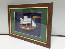 Ahşap El Yapımı Gemi Maketli Tablo