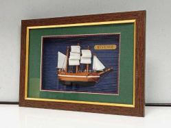 Ahşap El Yapımı Gemi Maketli Tablo