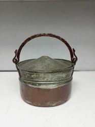 Antika Yüksek Kondisyonda Kapaklı Bakır Helke / Bakraç