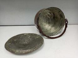 Antika Yüksek Kondisyonda Kapaklı Bakır Helke / Bakraç