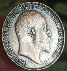 İngiltere 1909 Kral Edward VII 1 Farthing Bronz 2.80gr