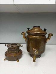 Antika Fransız Bakır Gazyağlı Semaver