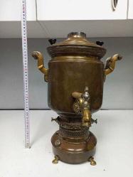 Antika Fransız Bakır Gazyağlı Semaver