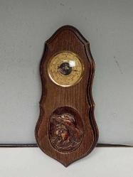 Antika Fransız Ahşap El Oyması Barometre