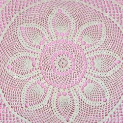 EL İŞİ TEK PARÇA DANTEL KREM RENKLİ YUVARLAK SEHPA ÖRTÜSÜ ÇAP 90 cm
