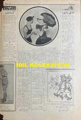 Osmanlıca Akbaba Mizah Dergisi-Gazetesi, Orijinal Dönem Basım, (Ottoman Magazine-Newspaper) - 8 Temmuz 1926 - Sayı: 375 - Karikatürist Ramiz Gökçe'nin Kara Kemal'i Tasvir Eden Çalışması: Sabık İaşe Müdüriyetinin Faresi Kara Kemal, Saklandığı Delikte: 