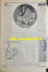 Osmanlıca Akbaba Mizah Dergisi-Gazetesi, Orijinal Dönem Basım, (Ottoman Magazine-Newspaper) - 8 Temmuz 1926 - Sayı: 375 - Karikatürist Ramiz Gökçe'nin Kara Kemal'i Tasvir Eden Çalışması: Sabık İaşe Müdüriyetinin Faresi Kara Kemal, Saklandığı Delikte: 