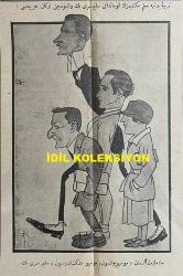 Osmanlıca Akbaba Mizah Dergisi-Gazetesi, Orijinal Dönem Basım, (Ottoman Magazine-Newspaper) - 11 Kasım (Teşrin-i Sani) 1926 - Sayı: 411 - Karikatürist Ramiz Gökçe'nin Venizelos'u Tasvir Eden Çalışması: Venizelos Yunanistan'da İşe Başlıyor! 
