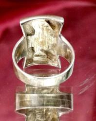 GÜMÜŞ SEDEF DETAYLI YÜZÜK    ÖLÇÜ 15  7,47 GR